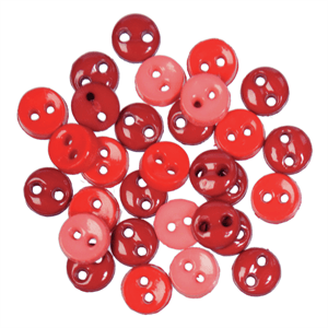 Mini Round Craft Buttons Red: 2g pack