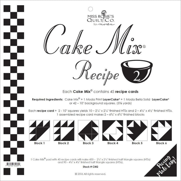 Cake Mix Recipe 2 By Miss Rosies Quilt Co