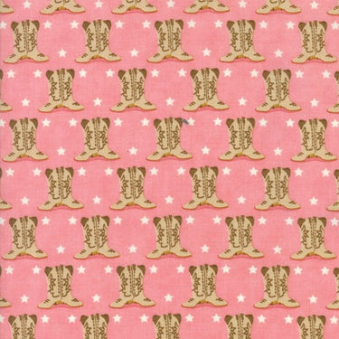 Moda Fabric Howdy Boots Pink
