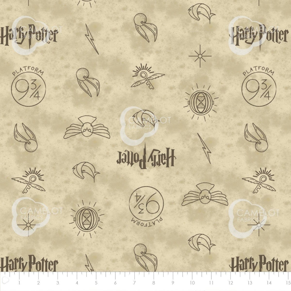 Harry Potter Gold Snitch Quilting Fabric Whole Bolt 10 Metres