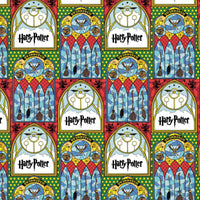 Harry Potter Stained Glass Broomsticks Quilting Fabric
