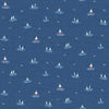 Makower Fabric Nautical Little Boats 2500 B8