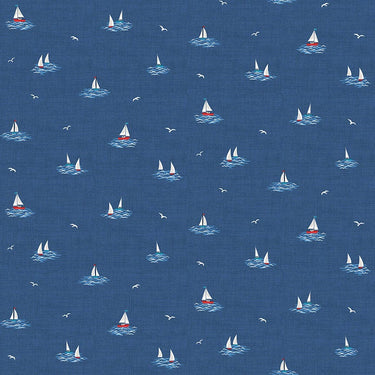 Makower Fabric Nautical Little Boats 2500 B8