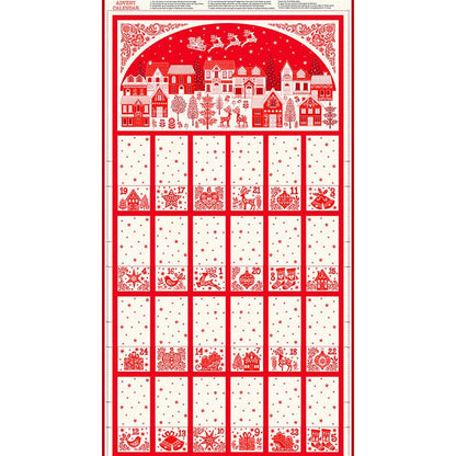 Makower Christmas Fabric Scandi 2023 Advent Calendar Panel 2581 