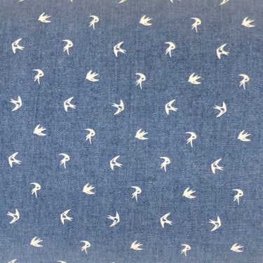 Chambray Printed Cotton Swallows