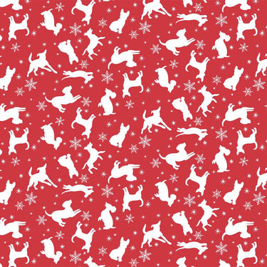 3 Wishes Santa Paws Tossed Silhouettes 20753-RED Main Image