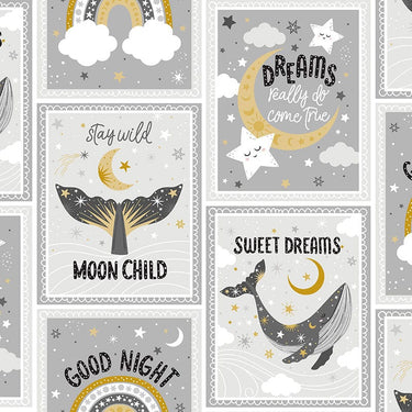 3 Wishes Stay Wild Moon Child Fabric White 20259