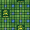 John Deere Logo Check Green Fabric