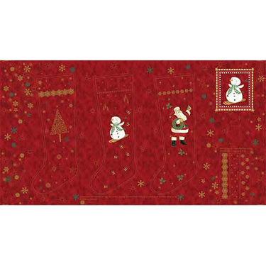Stof Christmas Stocking Fabric Panel 4595-481 Red