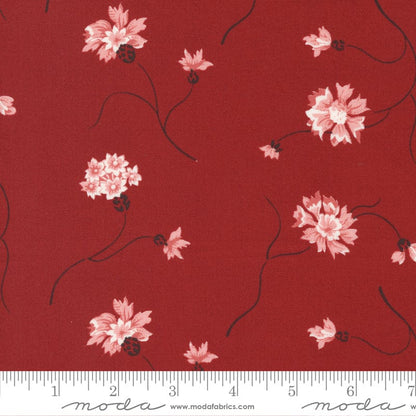 Moda Red And White Gatherings Fabric Floret Crimson 49190 15 Ruler