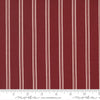 Moda Red And White Gatherings Fabric Double Stripe Burgundy 49194 15 Ruler