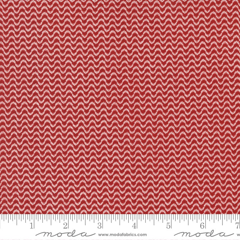 Moda Red And White Gatherings Fabric Meander Stripe Crimson 49195 13 Ruler 