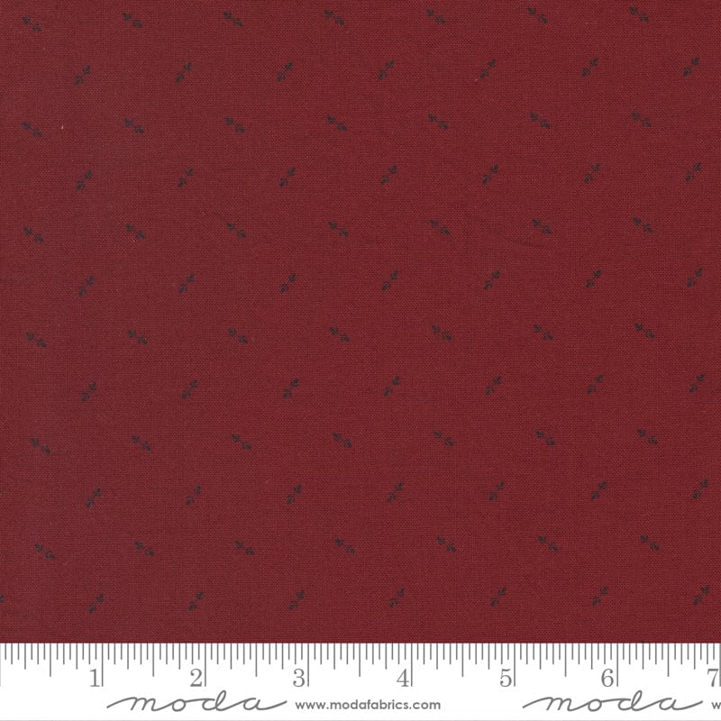 Moda Red And White Gatherings Fabric Sweet Pea Burgundy 49197 19 Ruler
