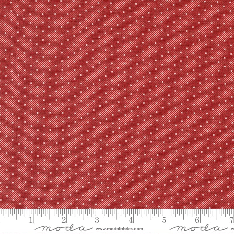 Moda Red And White Gatherings Fabric Double Dots Crimson 49199 16 Ruler