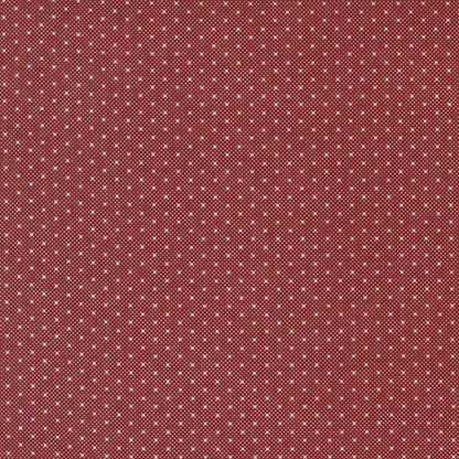 Moda Red And White Gatherings Fabric Double Dots Burgundy 49199 19
