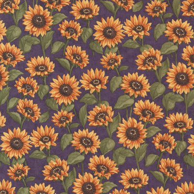 Moda Fabric Sunflower Garden Coming Up Sunflowers Purple 6893-14