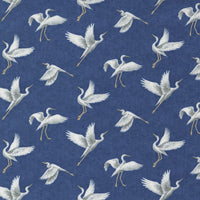 Moda Fabric Watermarks Egrets Indigo 6912 14