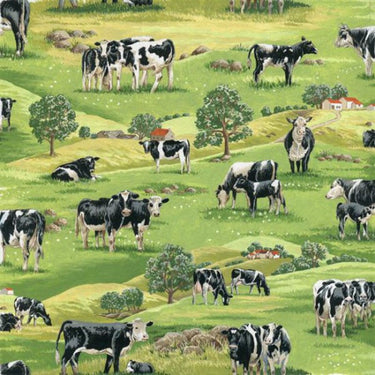 Nutex In The Country Cows Scenic Fabric