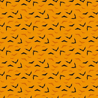 Makower Fabric Midnight Haunt Night Flight Bats Orange 9874O