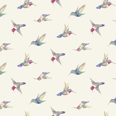 Makower Fabric Avalon Hummingbirds Cream A697L
