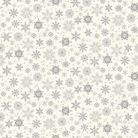 Makower Christmas Fabric Scandi 2023 Snowflakes Silver 2576S