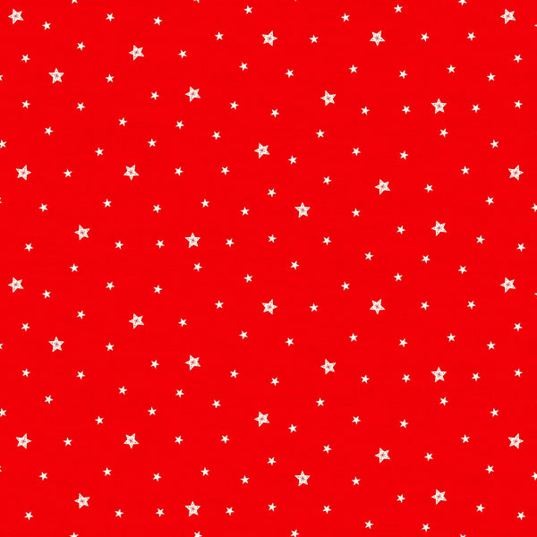 Makower Christmas Fabric Scandi 2023 Stars Red 2577R