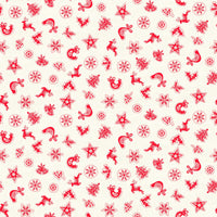 Makower Christmas Fabric Scandi 2023 Scatter Red 2578R