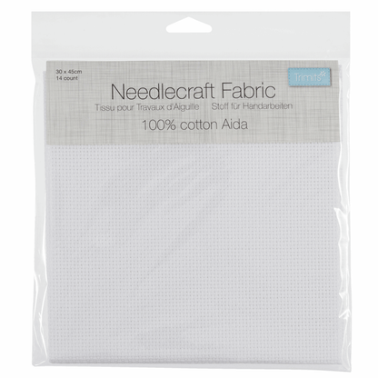 Aida Needlecraft Fabric 14 Count 30cm x 45cm White