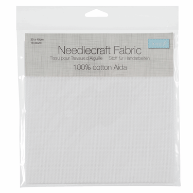 Aida Needlecraft Fabric 18 Count 30cm x 45cm White