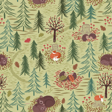 Lewis and Irene Fabric Winter Nap Green