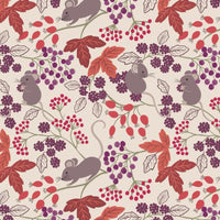 Lewis and Irene Autumn Fields Mice With Berries Cream A676.1