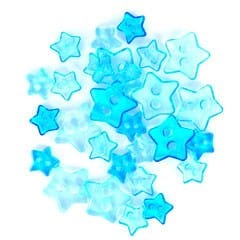 Mini Stars Craft Buttons Transparent Turquoise: 1.5g Pack