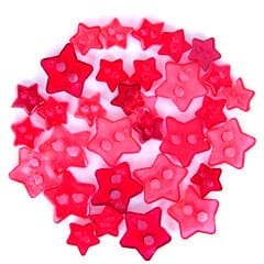 Mini Stars Craft Buttons Transparent Red: 1.5g Pack