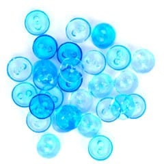 Mini Round Craft Buttons Transparent Turquoise: 1.5g Pack
