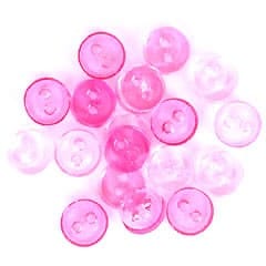Mini Round Craft Buttons Transparent Pink: 1.5g Pack