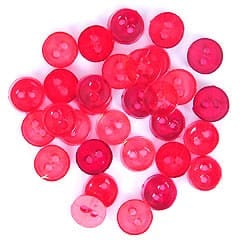 Mini Round Craft Buttons Transparent Red: 1.5g Pack