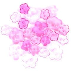 Mini Flowers Craft Buttons Transparent Pink: 1.5g pack