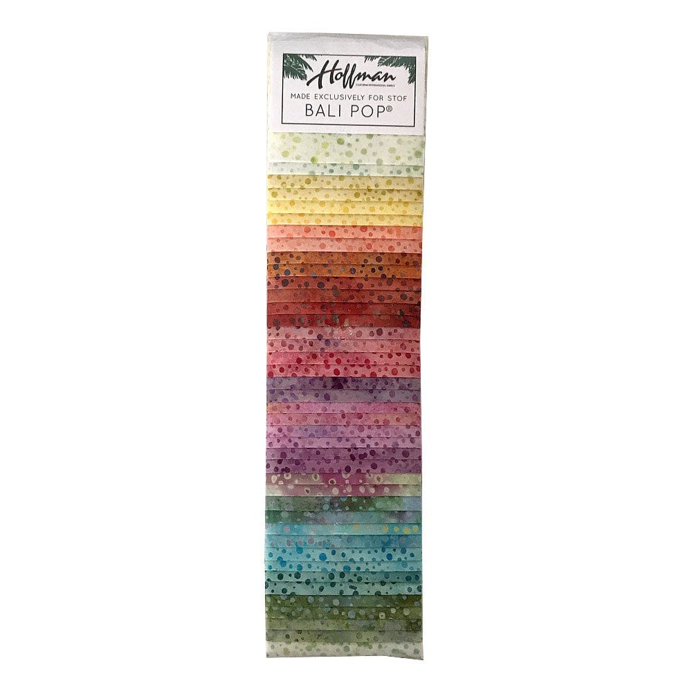 Hoffman Pastel Bali Pop Pack - Batik Fabric 40x 2.5 Inch Strips
