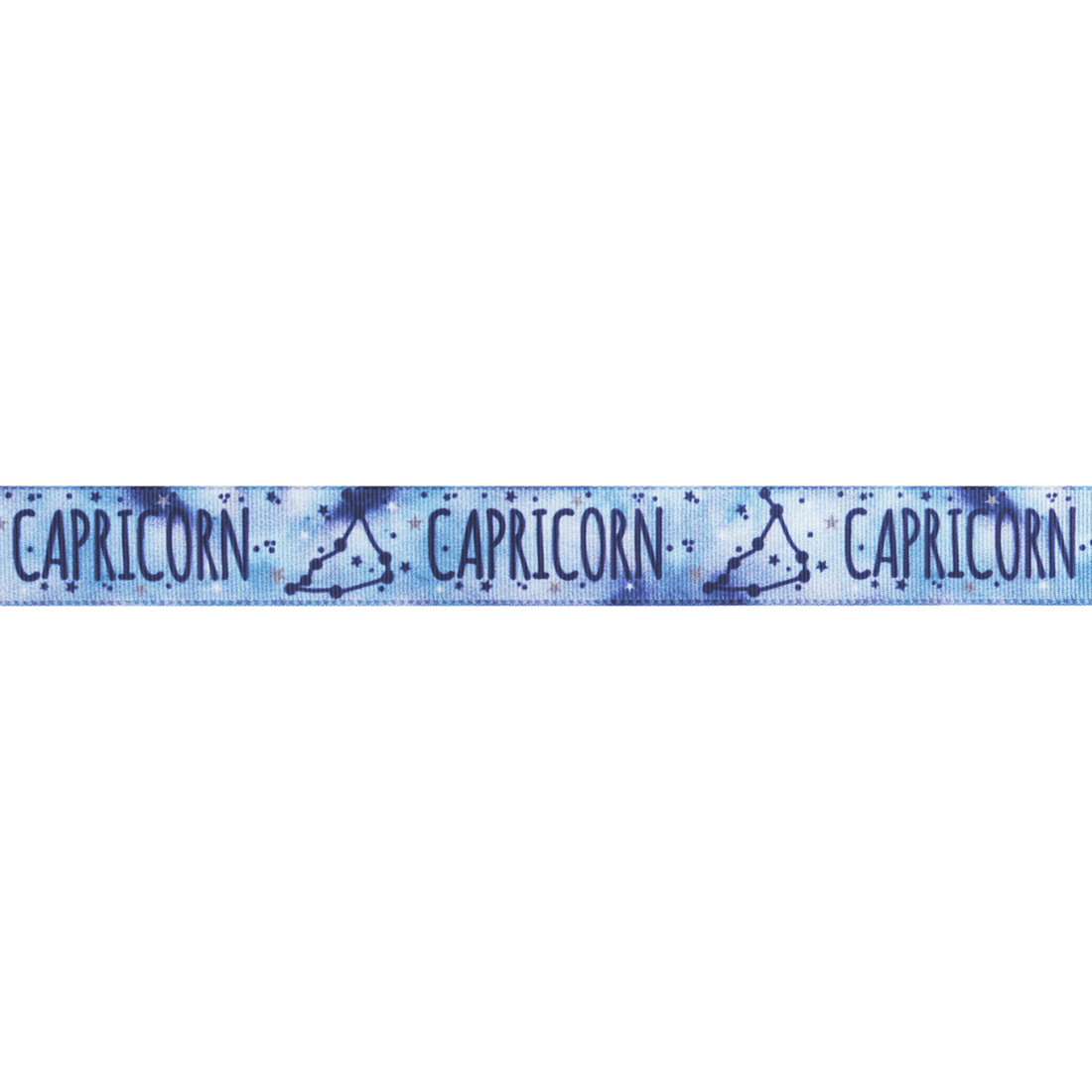 Berisfords Ribbon Zodiac Star Sign Ribbon: Capricorn: 15mm wide. Price per metre.  - The Sewing Studio