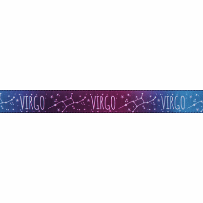 Berisfords Ribbon Zodiac Star Sign Ribbon: Virgo: 15mm wide. Price per metre.  - The Sewing Studio