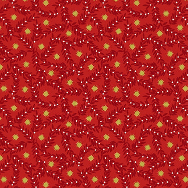 Lewis and Irene Noel Metallic Gold Star and Berries Red C67.3