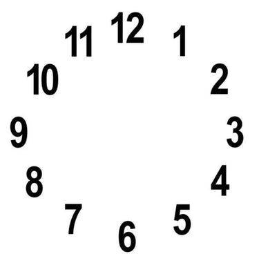 Clock Numbers Sticker - 30cm Diameter - Black