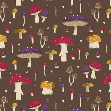 Forest Journal Fabric Colourful Toadstools 2929-04