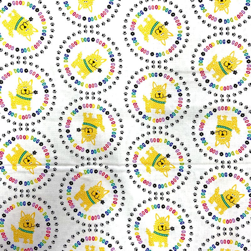 Craft Cotton Co Fabric Fabric Palette Dog Loves Bones Dogs in Circles  - The Sewing Studio