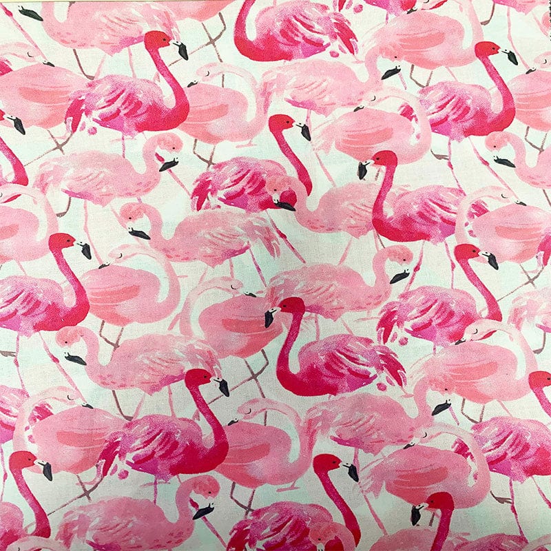 Craft Cotton Co Fabric Fabric Palette Tropicale Flamingos Pink  - The Sewing Studio