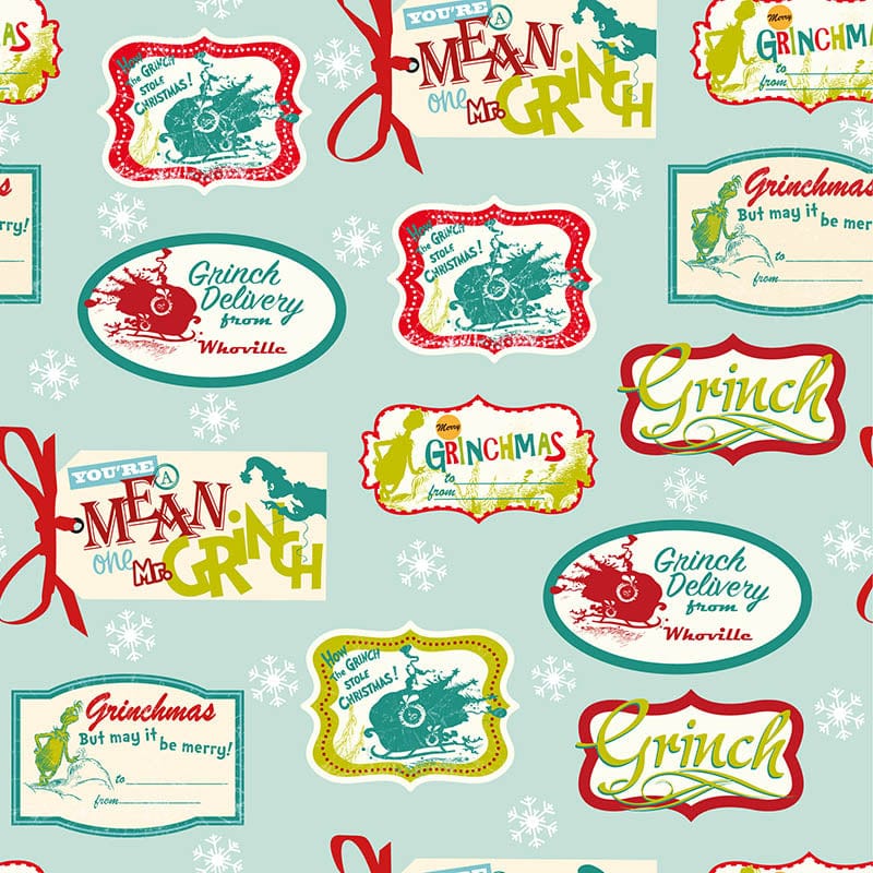 Craft Cotton Co Fabric Grinch Christmas Fabric Christmas Tags 2902-01  - The Sewing Studio