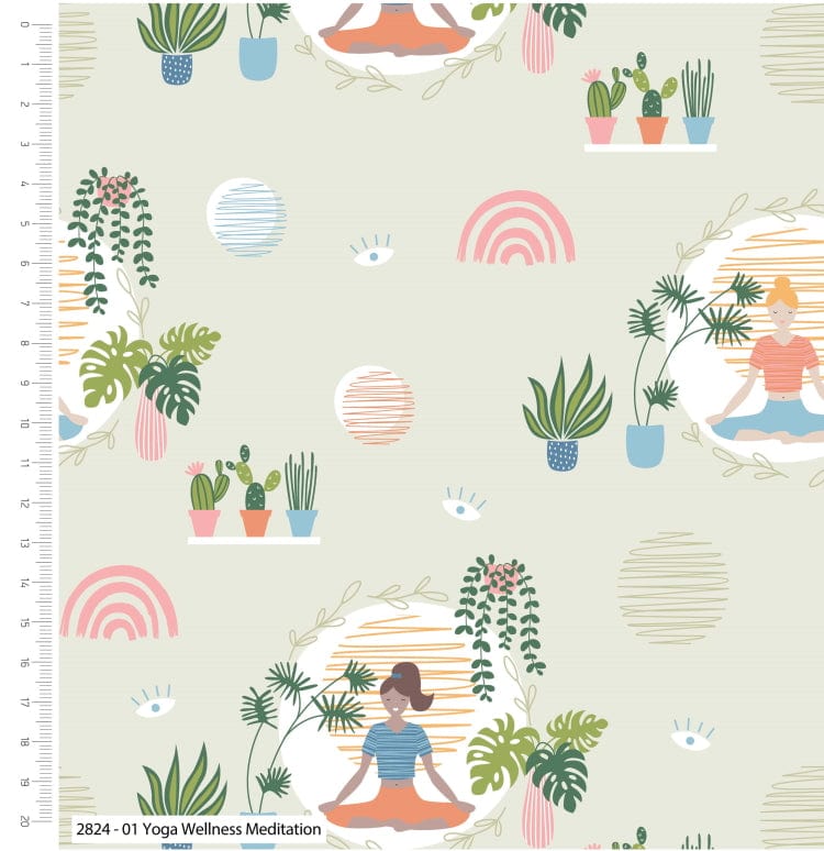 Craft Cotton Co Fabric Yoga Wellness Meditation Fabric  - The Sewing Studio