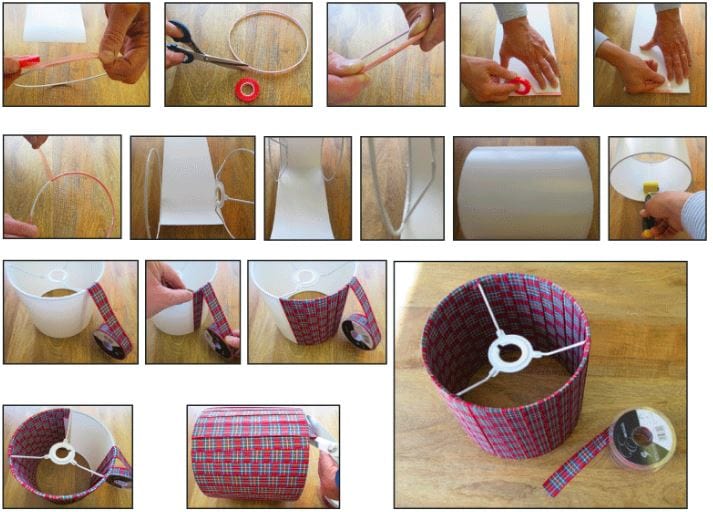 Dannells Lampshade Kits Lampshade Making Kit For Ribbon or Yarn 20cm  - The Sewing Studio