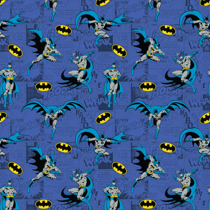 DC Comics Batman Fabric Comics Blue Whole Bolt 10 Metres