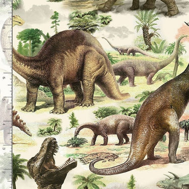 Timeless Treasures Fabric Dinosaurs Multi